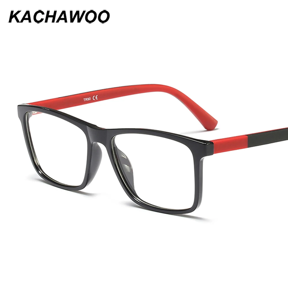 Kachawoo мужские очки оптические оправы черные красные прямоугольные очки tr90 матовые модные аксессуары подарки на Рождество для мужчин