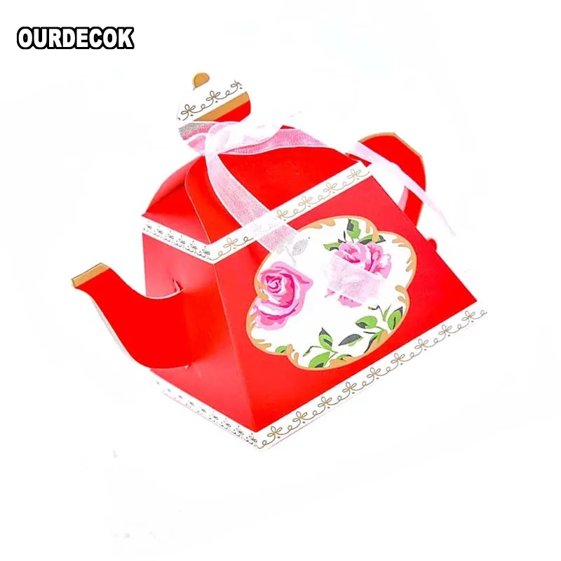 50 шт. подарочные коробки чайная чашка чайник свадебный сувенир Конфета коробка с