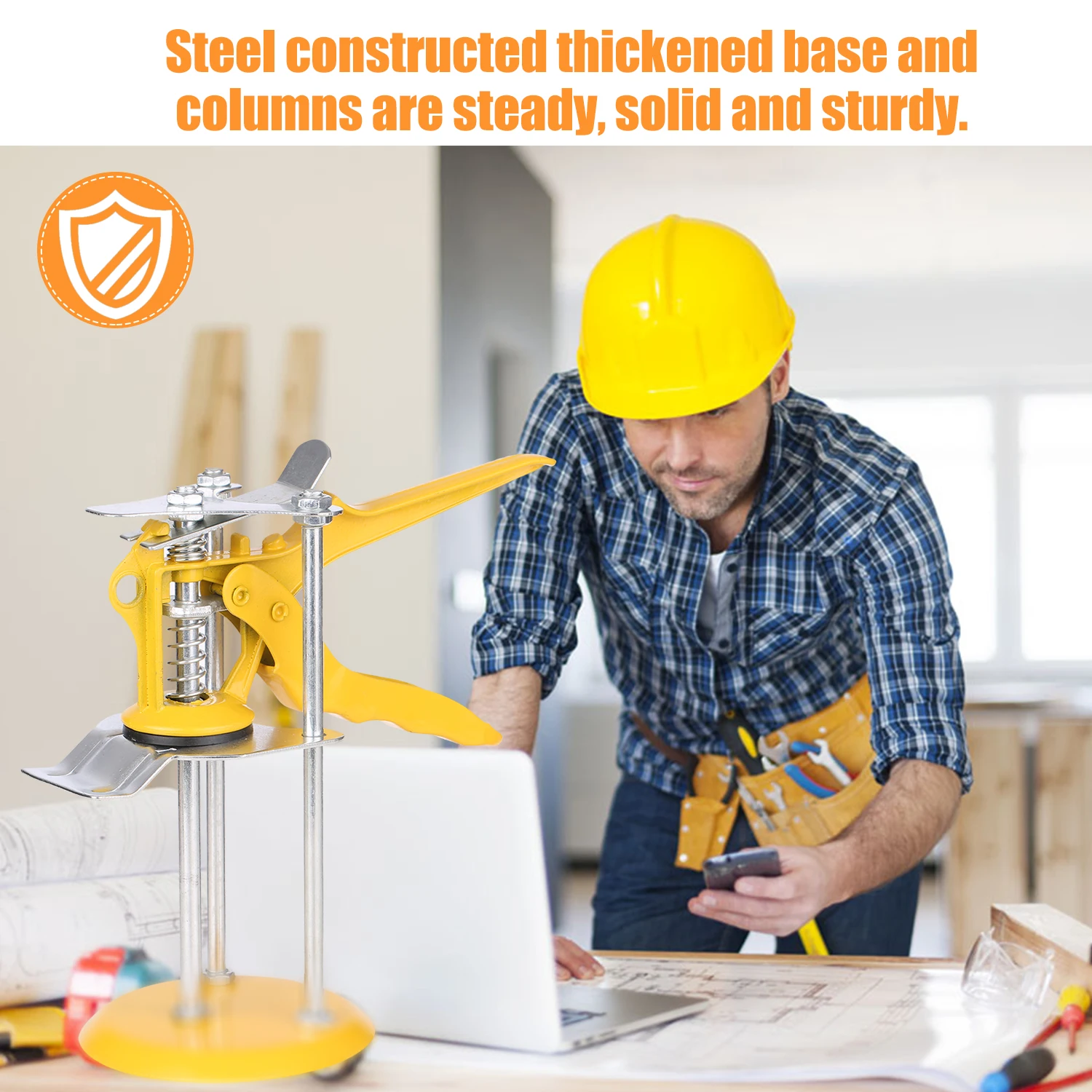 

Wall Tile Leveler Locator Portable Tile Leveling System Tool with Adjustable Height Holds Up to 220lb Leveling System