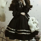 2021 японские милые платья в стиле лолита Харадзюку для женщин, винтажные вечерние платья в стиле ретро с бантом, осенние платья y2k