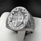Роскошные резные кольца ручной работы с дворцовым узором для мужчин и женщин Винтажная Золотая Серебряная вывеска байкерское кольцо подарки на годовщину ювелирные изделия