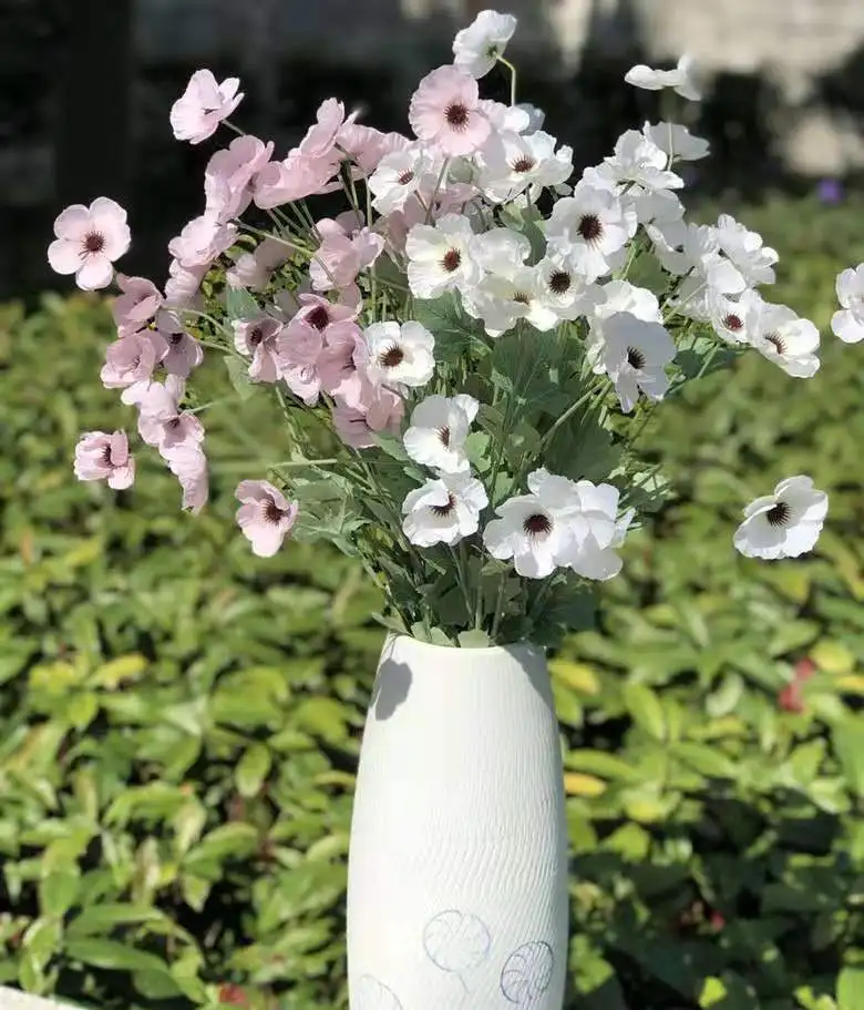 8 искусственный цветок anemone с множеством головок для гостиной спальни цветочное