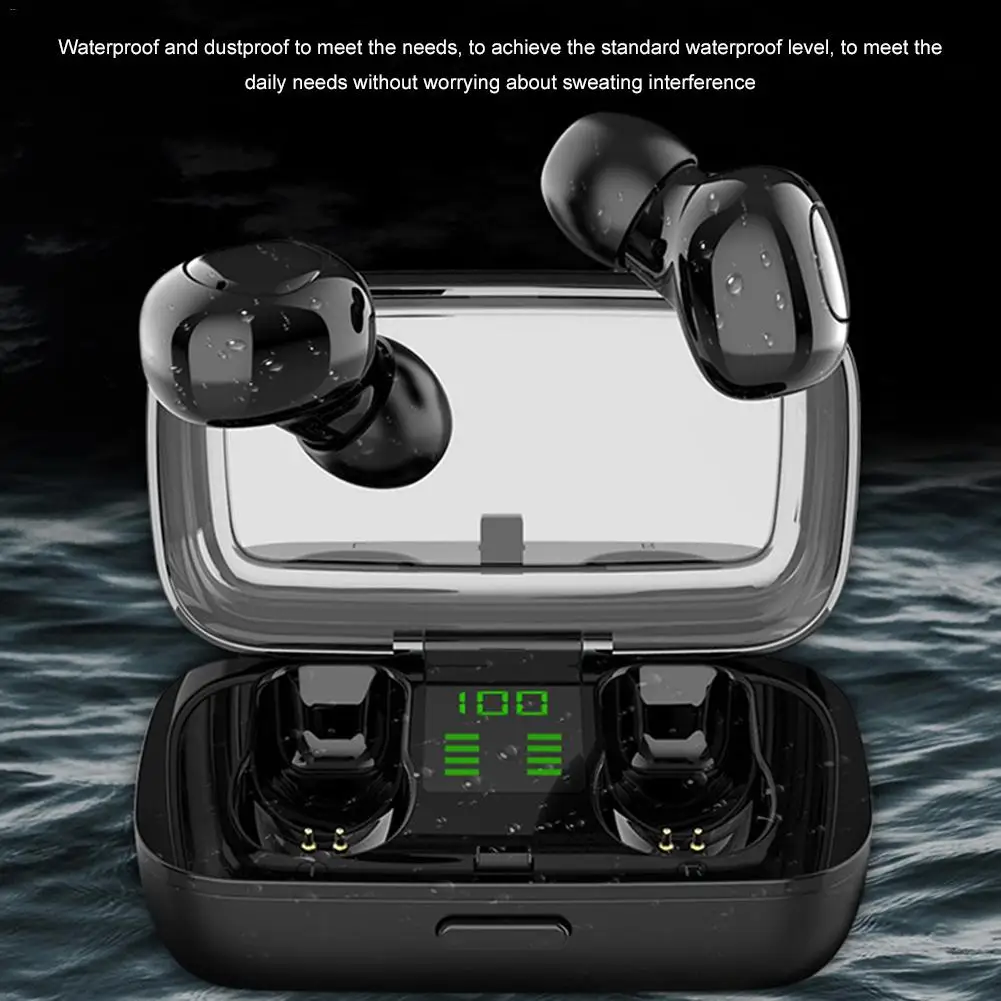 TWS IPX6 светодиодный цифровой Bluetooth 5,0 Спортивные Беспроводные наушники HIFI DSP CVC шумоподавление Музыкальная гарнитура для Xiaomi huawei samsung