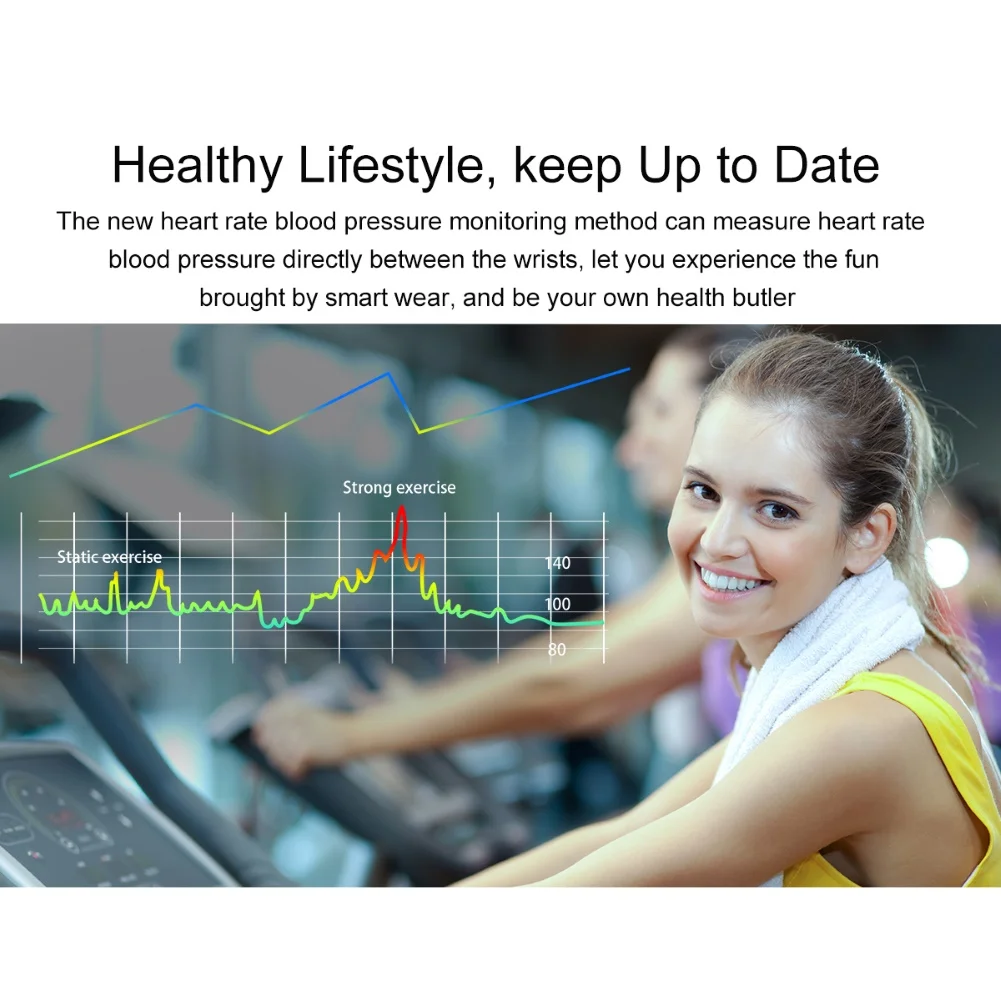 

Sport Fitness Smart Watch Heart Rate Blood Pressure Physiological Cycle Monitor Bracelet Waterproof For Android