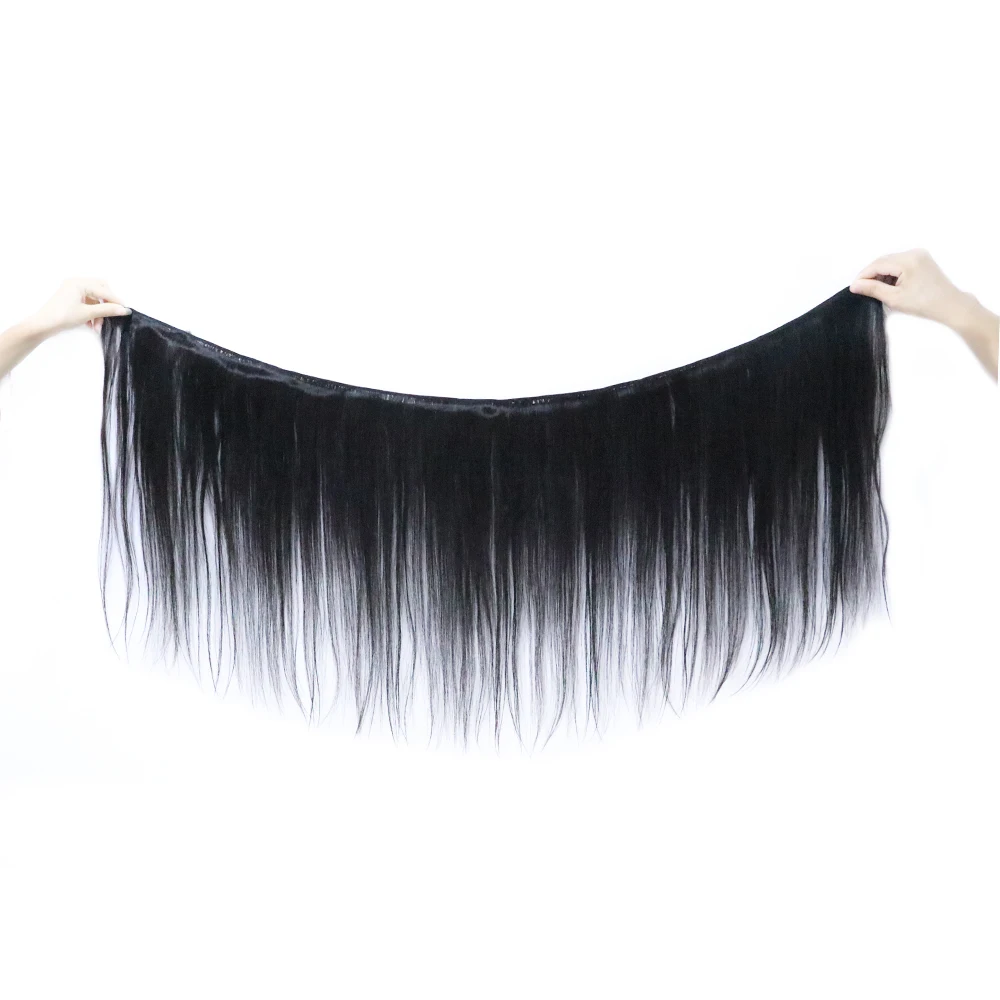 MSTOXIC Straight Hair Bundles With Closure Human Remy Brazilian Weave | Шиньоны и парики