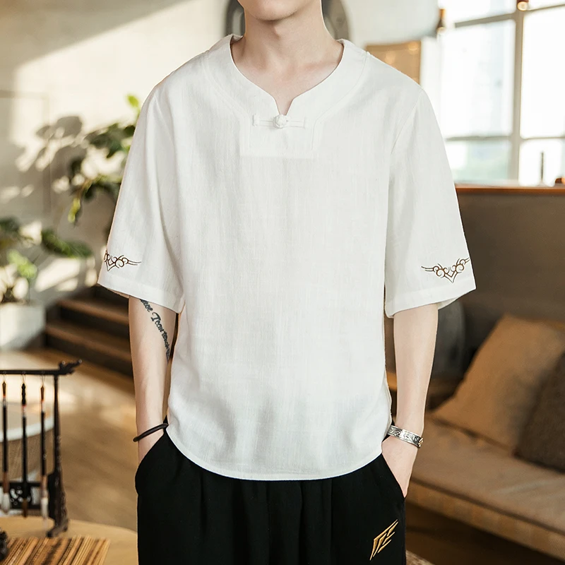 Китайская мужская футболка свободная однотонная креативная смешная большого