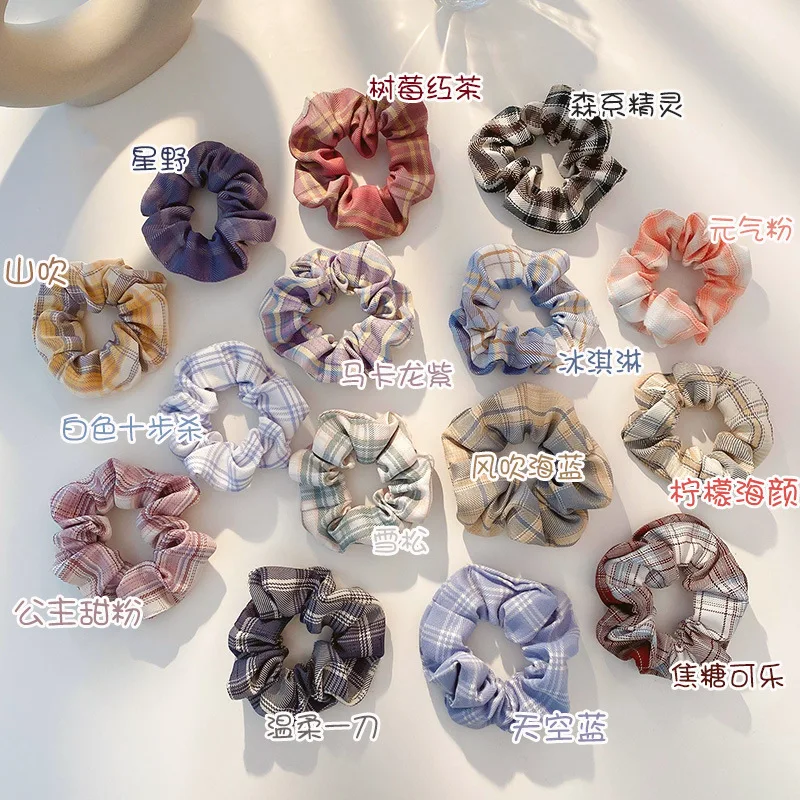 

3PCS/Set Optio Korean Version Of The Large Intestine Hair Ring INS Forest Girl Plaid Hair Accessories All-match Fabric Hair Rope