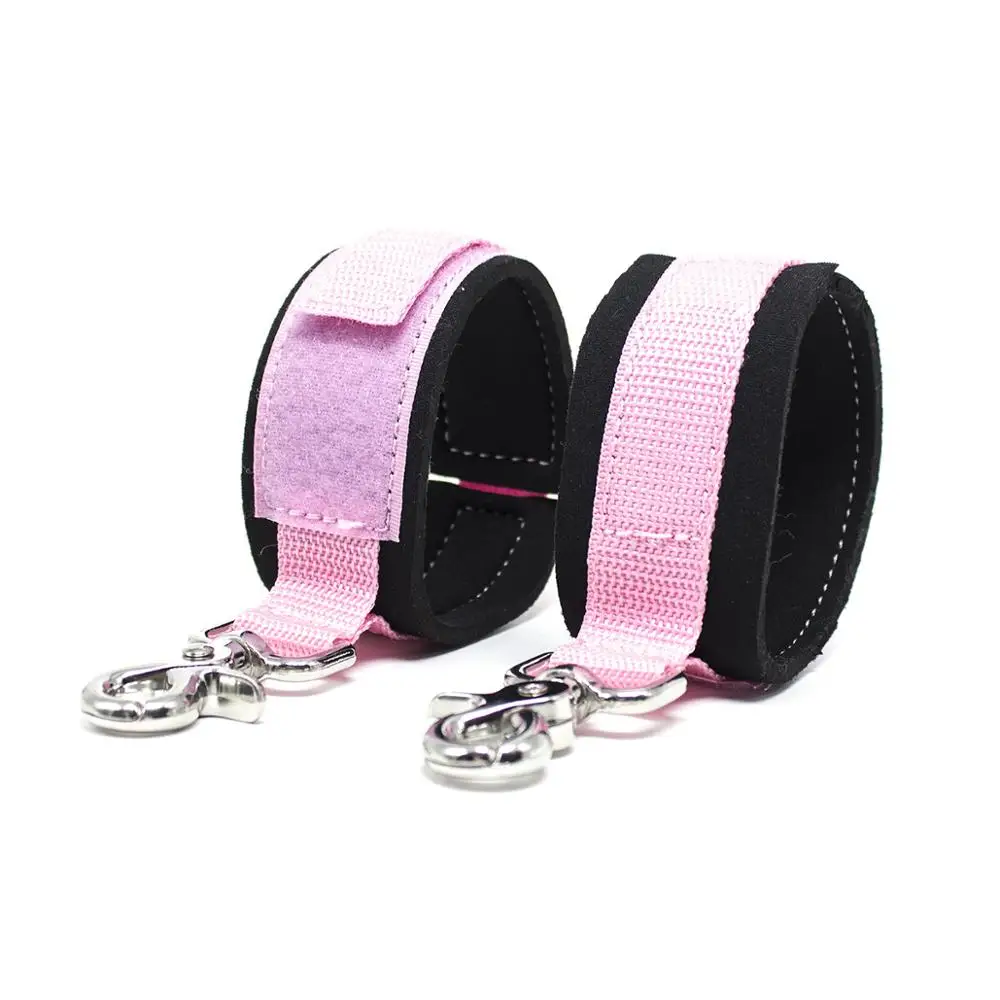 

Large Buckle Black Pink Velcro Foot Ring Pu Leather