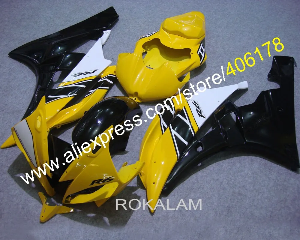 

YZF600 YZFR6 Fairing For Yamaha YZF R6 06 07 2006 2007 Yellow Black Motorcycle Aftermarket Kit (Injection Molding)