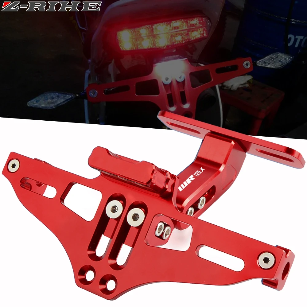 

Motorcycle Adjustable Angle License Number Plate Frame Holder Bracket LED Light For Yamaha WR125X WR125 X 2012 2013 2014-2016