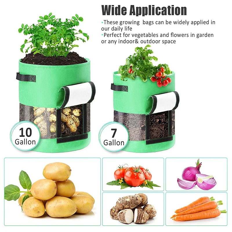 

Plant Bags, Plant Bag with Window Breathable and Durable Planting Bag, Grow Bag