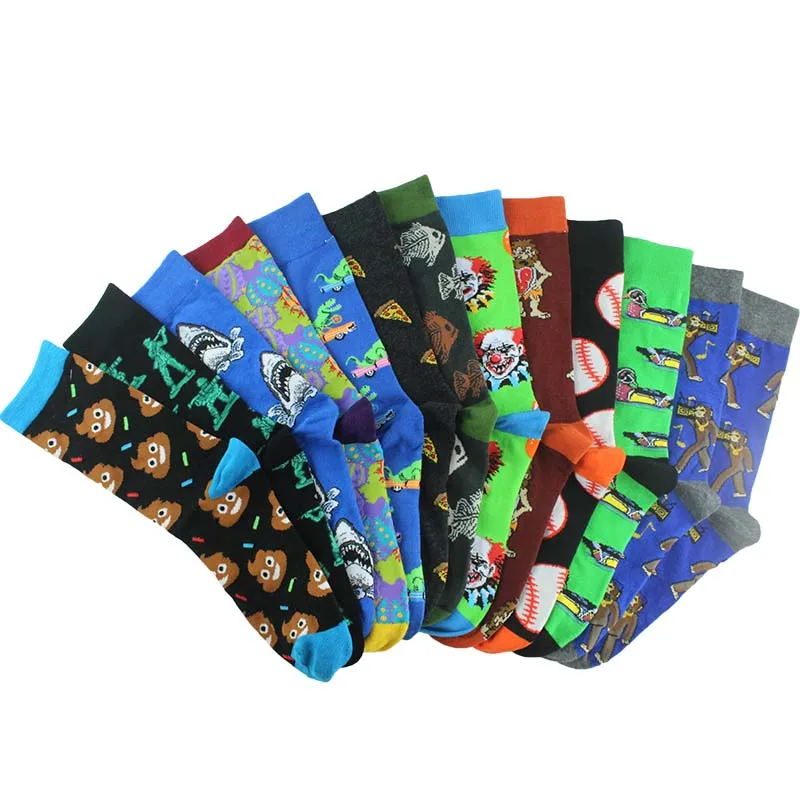 

Happy Funny Socks Men Barbecue Dinosaur Shark Soldiers Beer Personalized Novelty Crazy Sokken Hip Hop Unisex Skateboard Meias