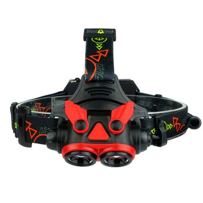 

2*T6 Strong Light Zoom USB Charging Head Outdoor SOS Distress Whistle Head Fishing Headlight