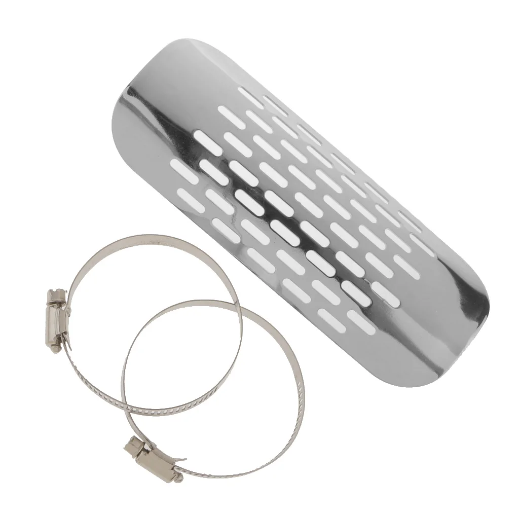 Хорошая прошивка овальной трубы теплозащитная крышка глушитель для Harley White |