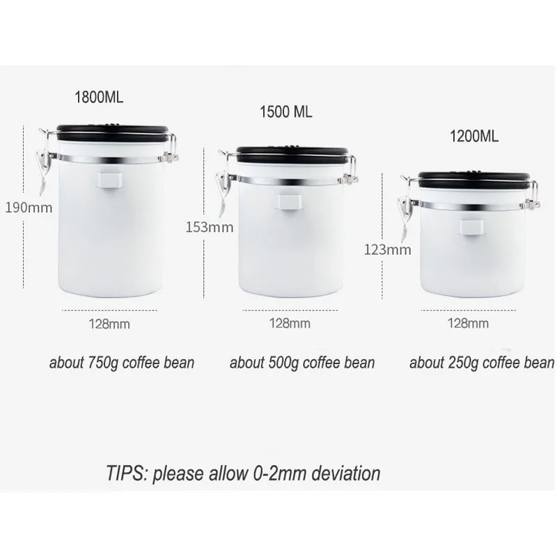 

Stainless Steel storage container jar box air tight sealed with spoon coffee beans food nuts sugar fruit stash can