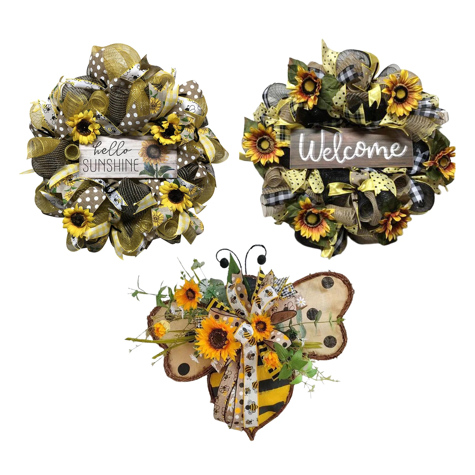 

Bee Wreath Simulation Leaf Garland ing Pendants Home Decor