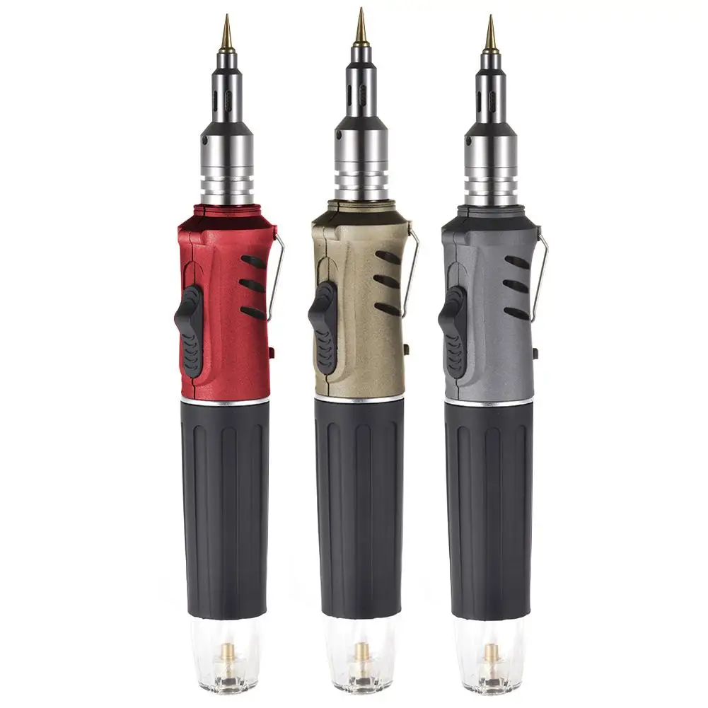 

Gas Soldering Iron 3-In-1 Multifunctional Auto-ignition Adjustable Flame Butane Iron with Hot Air Gun Flamethrower