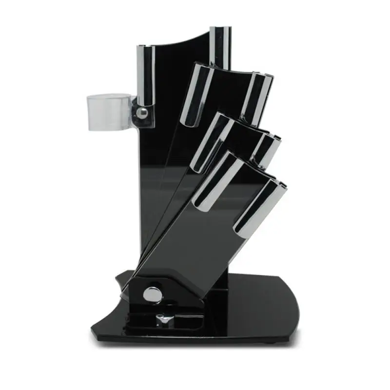 

1pc Knife Stand Used For 3" 4" 5" 6" Ceramic Knife + One Peeler High Grade Acrylic Knife Holder Black Without Knife