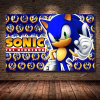 sonic blue flash graffiti cartoon game posters wall art pictures decorative printed canvas paintings for living room home decor