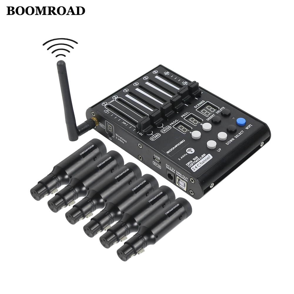 Mini 54ch Stage Light Effect Console Powered by Power Bank Wireless DMX Controller System Rechargeable Battery Receiver