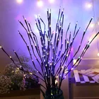 Светодиодная подсветка для ветвей, светильник для ветвей ивы, цветов, ваза на батарейках для домашвечерние, Рождества, Хэллоуина, LBS