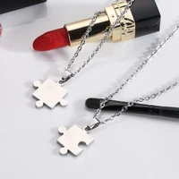 30pcs stainless steel love couple necklace titanium steel lovers european and american puzzle unisex gift necklace jewelry