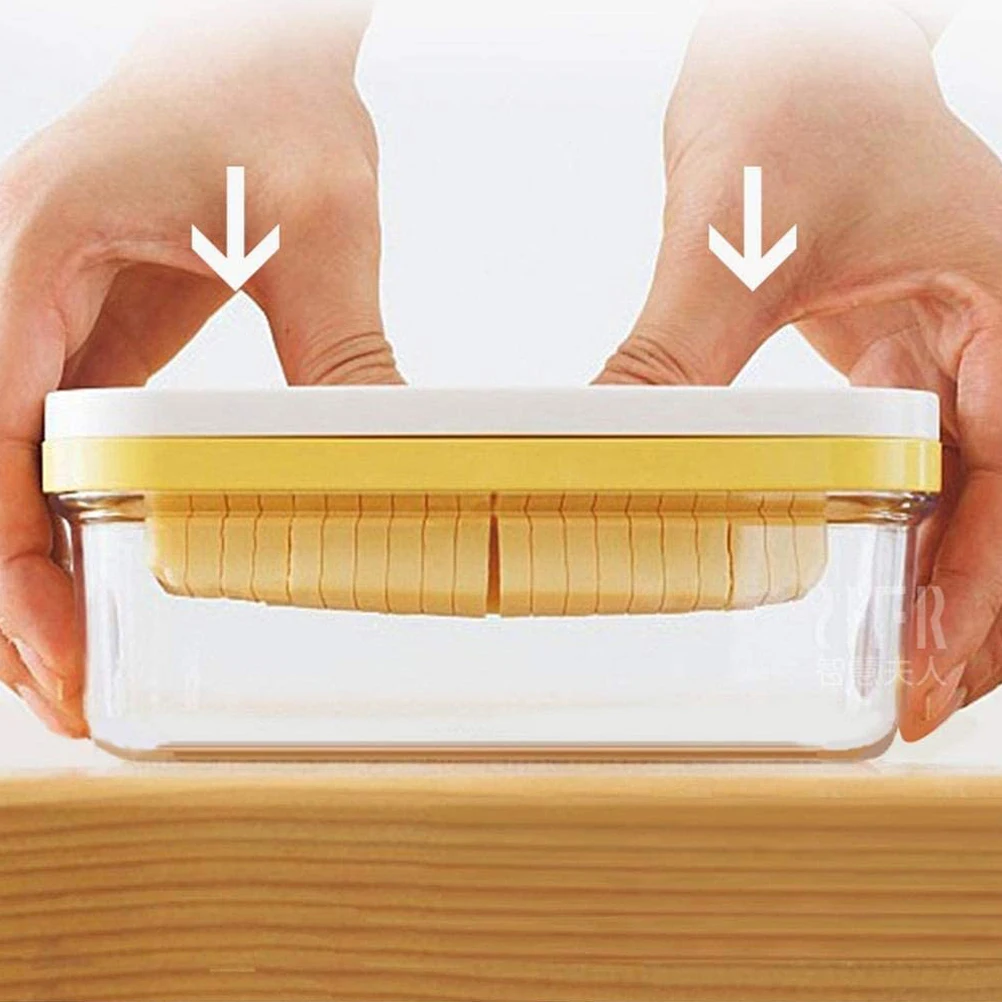 1pcs Kitchen Butter Box Transparent Cheese Container With Cutting Net Dinnerware | Plates