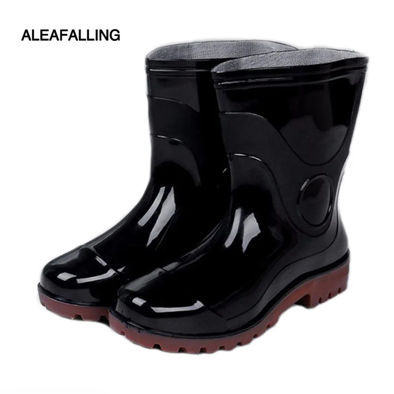 

Aleafalling Rain Boots Garden Girl's Platform Mid-calf Waterproof Motorcycle All-season Cooker High Tube All-Match Shoes w068