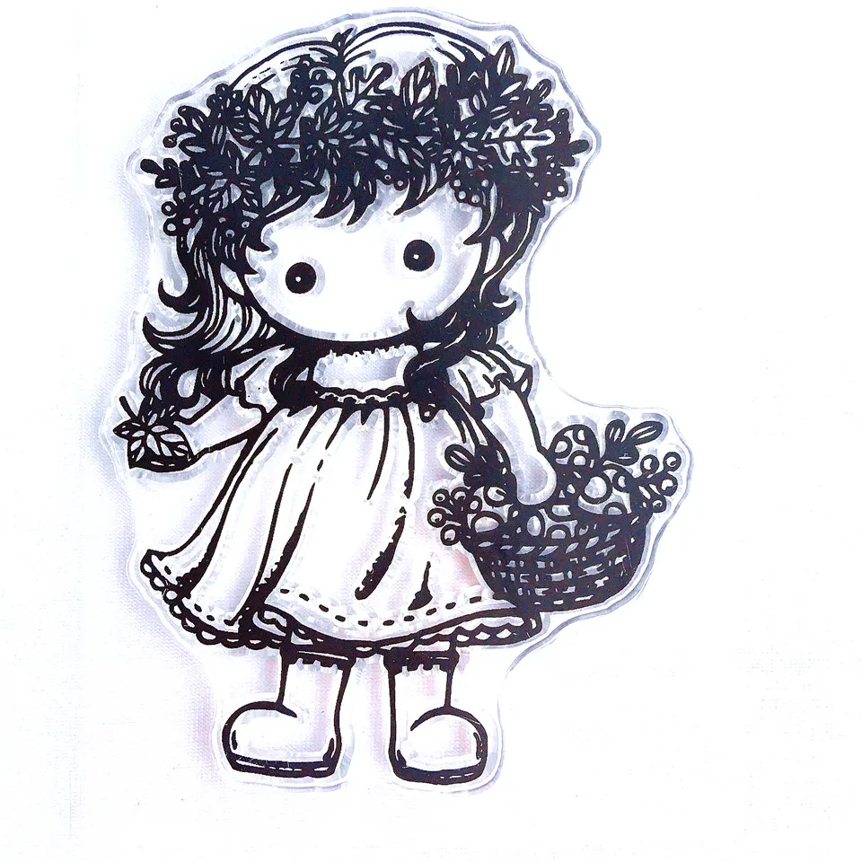 7*9 Испанский Цветок Девушка ремесло прозрачный силиконовый штамп для