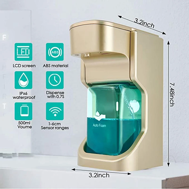 

Automatic Soap Dispenser, Infrared Motion Wall Mounted Soap Dispensers for Kitchen Bathroom Hotel Restaurant