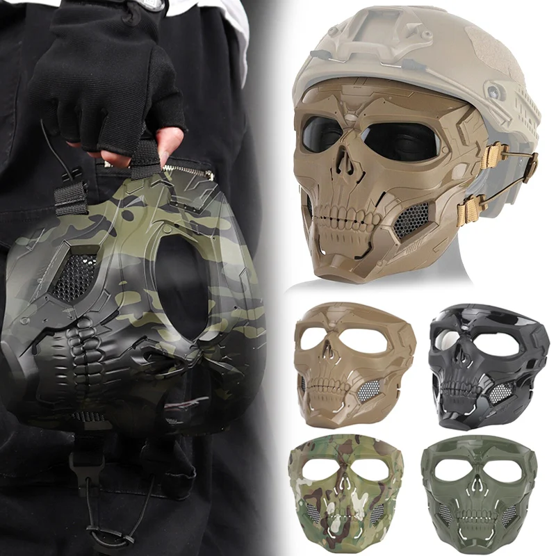 

Skull Skeleton Full Face Mask Hunting Costume Cosplay Game for Halloween Party NSV775