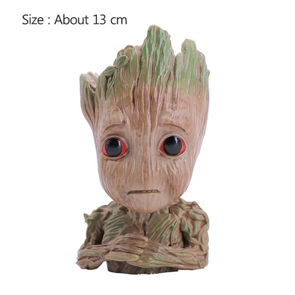 Wrong Groot Детская кукла Грут цветочный горшок большой горшок для цветов ручка держатель ПВХ герой модель детское дерево человек горшок для садового растения милая игрушка рождественские подарки - Цвет: Wrong Groot
