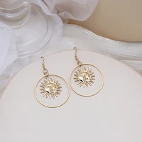 new fashion european and american exaggerated geometric round earrings retro temperament earrings personality hip hop earrings f