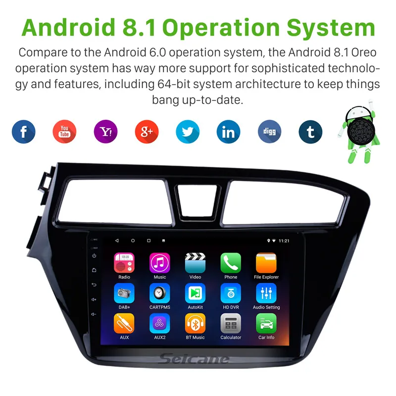 Seicane Android 9 0 &quotgps радио для 2014 2015 HYUNDAI I20 левосторонний Автомобильный