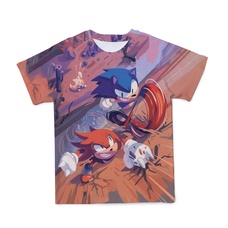 

3D Tshirt Print Sonic Child Fashion Cool Short sleeve Sonic the Hedgehog t shirt Funny T-shirt Boys Cartoon Children Casual