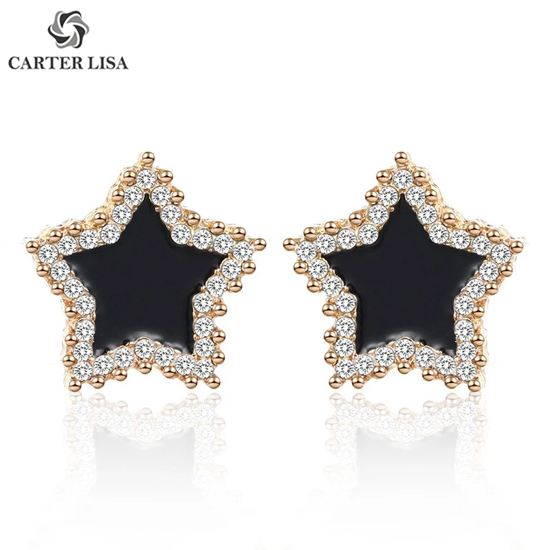 Женские серьги-гвоздики со стразами CARTER LISA серьги пентаграмма в Корейском стиле |
