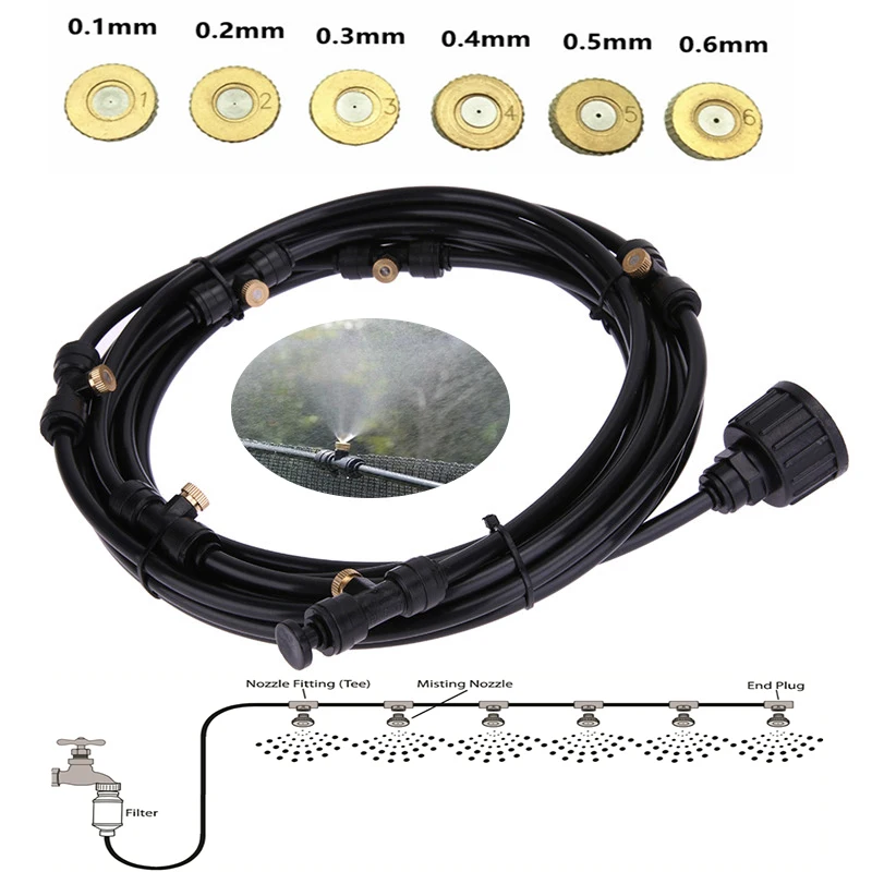 Набор для полива водопроводного крана 6 м (20 футов) трубка 1/4 дюйма латунных