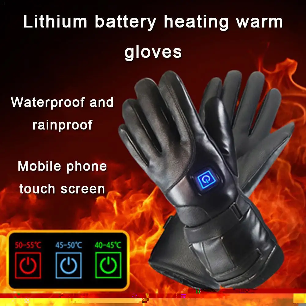 

Зимние перчатки с электроподогревом, мощные зимние перчатки, водонепроницаемые ветрозащитные велосипедные теплые перчатки с подогревом н...