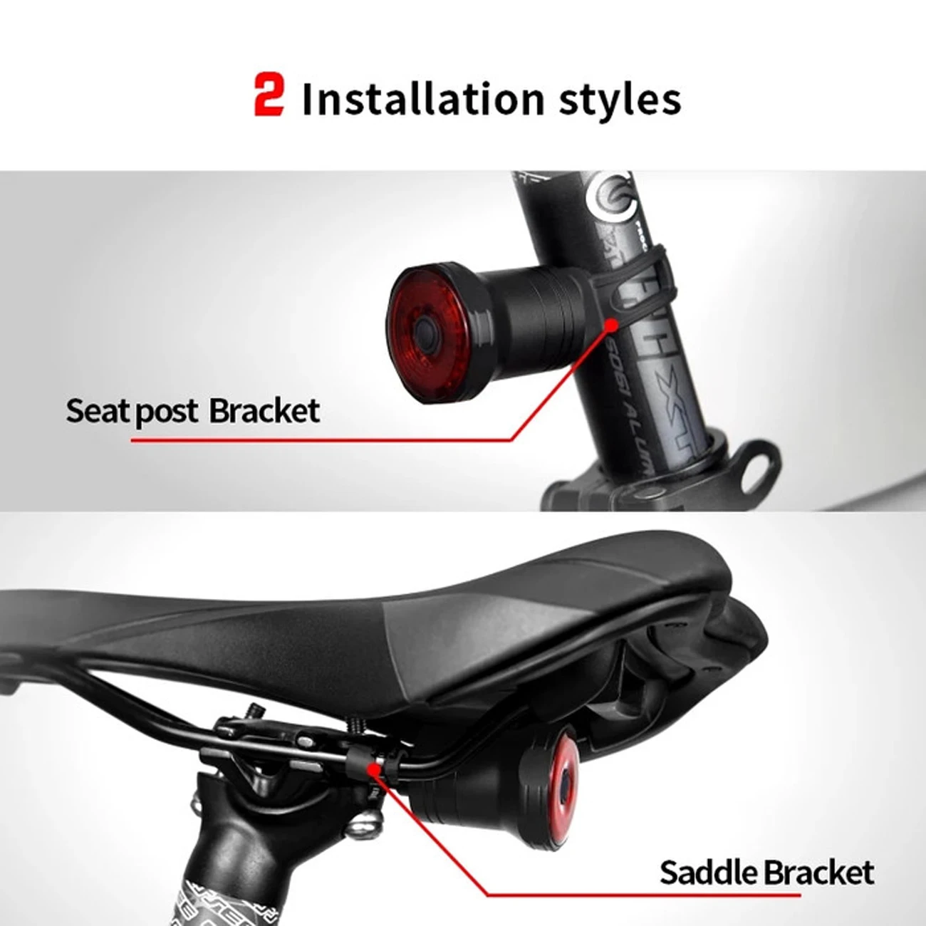 

MEROCA Super One Bicycle Taillights Intelligent Sensor Brake Lights USB Road Bike MTB MX2 Rear Lights