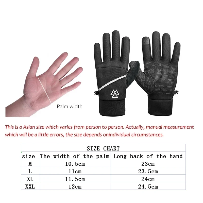 

KEMIMOTO 100% Waterproof Winter Cycling Gloves Windproof Outdoor Sport Ski Gloves For Bike Bicycle Scooter Motorcycle Warm Glove