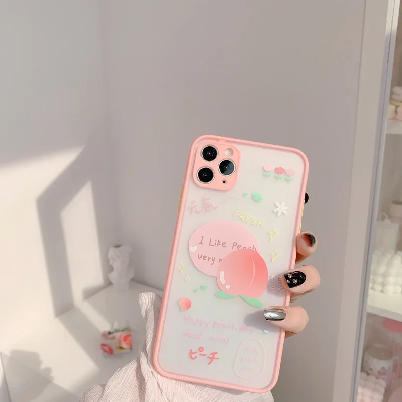 Чехол для iPhone 11 Pro Max Xr X Xs 7 8 Puls SE 2020 прозрачный розовый жесткий | Мобильные телефоны