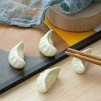 4pcsset simulation dumplings chopstick holder stand ceramic crafts chopstick rest shelf support household kitchen tableware