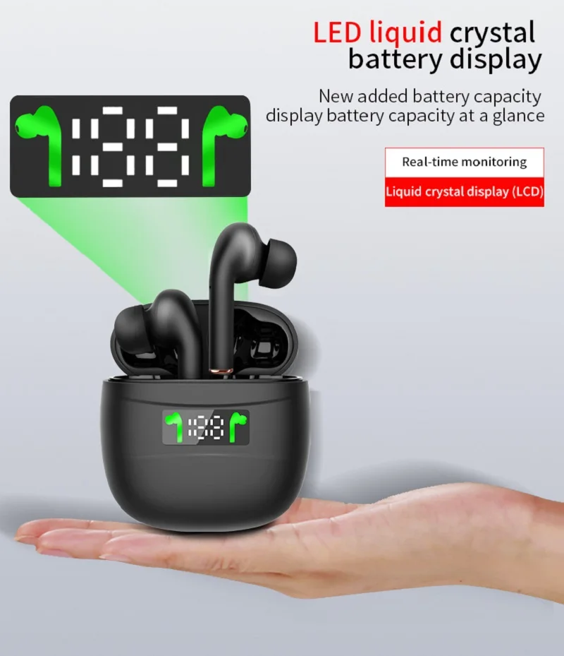 TWS-стереонаушники j3 pro с поддержкой Bluetooth 5 2 и светодиодным светодиодный ем |