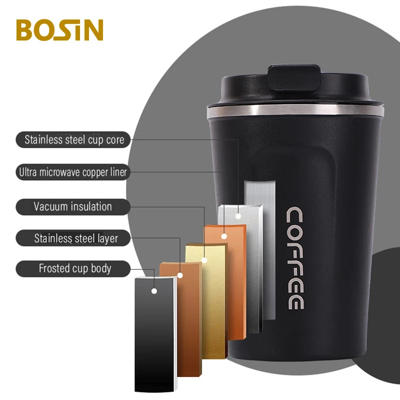 Кофейные кружки 380 мл/500 мл термос фляжка для пива бутылка воды из нержавеющей