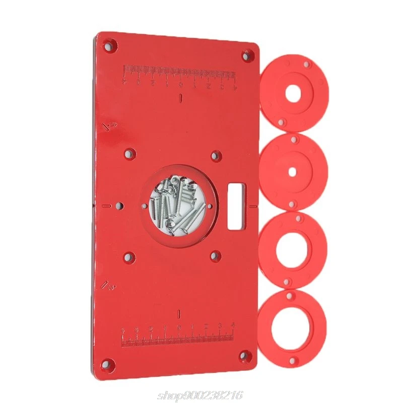 

Metal Router Table Insert Plate with 4 Rings Screws for Woodworking Benches Trimmer Machine M18 21 Dropshipping