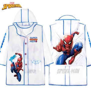 Disney Kids Transparent Raincoat Cute Frozen Elsa Rain Coat for Children Waterproof Reflective Strip Student  Rain Proof Clothes