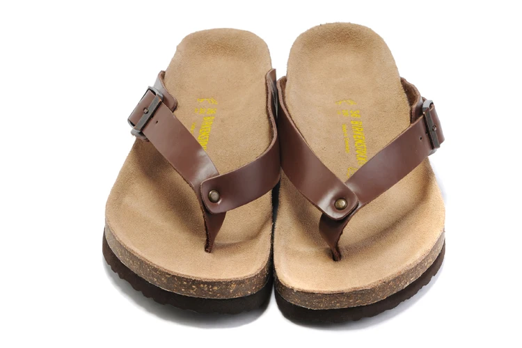 Мужские Пляжные шлепанцы Birkenstock летние слиперы 808 Arizona кожаные сандалии унисекс
