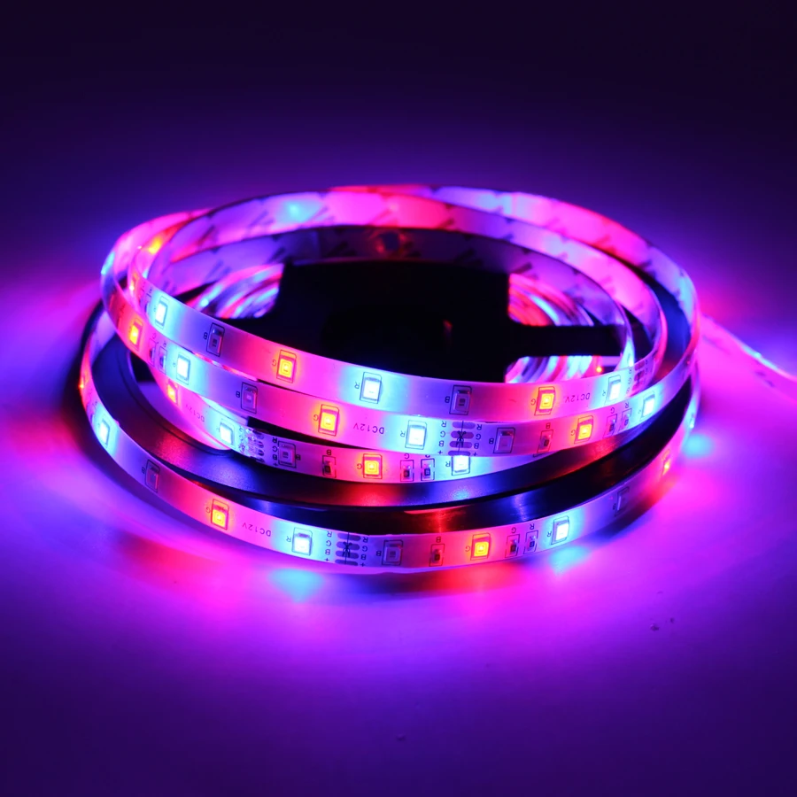 12 В светодиодный светильник-лента гирлянда лента 2835 RGB 5 м водонепроницаемый 12 в вольт постоянного тока 60 светодиодный/м RGB светодиодный светильник лампа Диодная лента ТВ ПОДСВЕТКА цветная