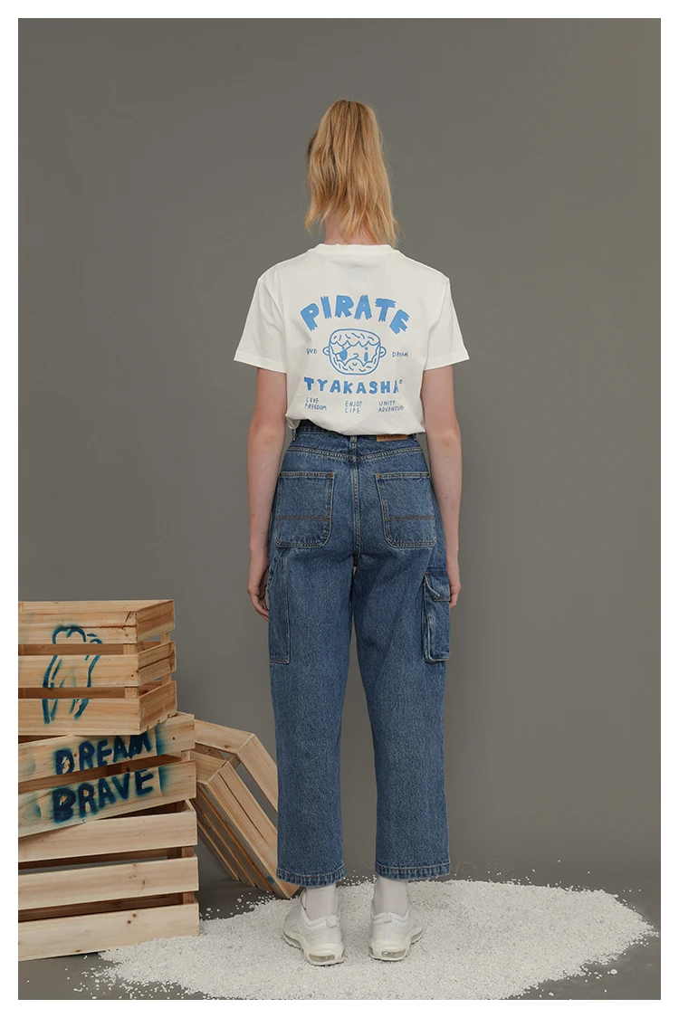 Harajuku Winter New Women's High-quality Design Jeans Fashion Tide Full Length High Waist Women's Pants Pocket Straight Pants