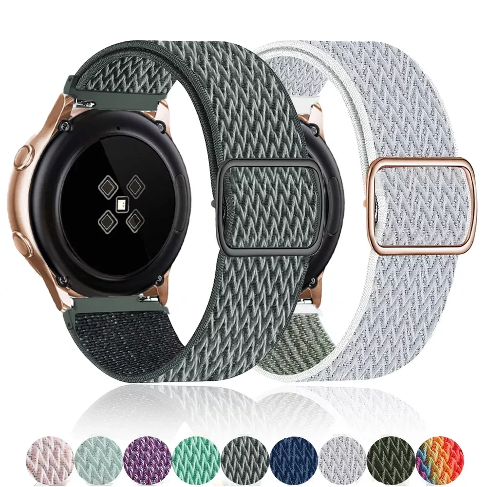 Ремешок нейлоновый для Samsung watch 3 Galaxy 46 мм active 2 44 gear S3 frontier браслет петля соло amazfit bit